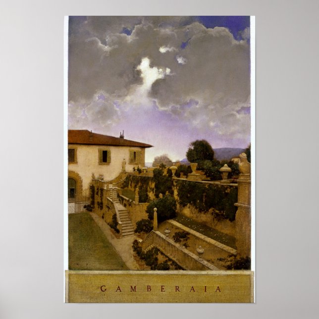 Villa Gamberaia, Settignano by Maxfield Parrish Poster (Front)