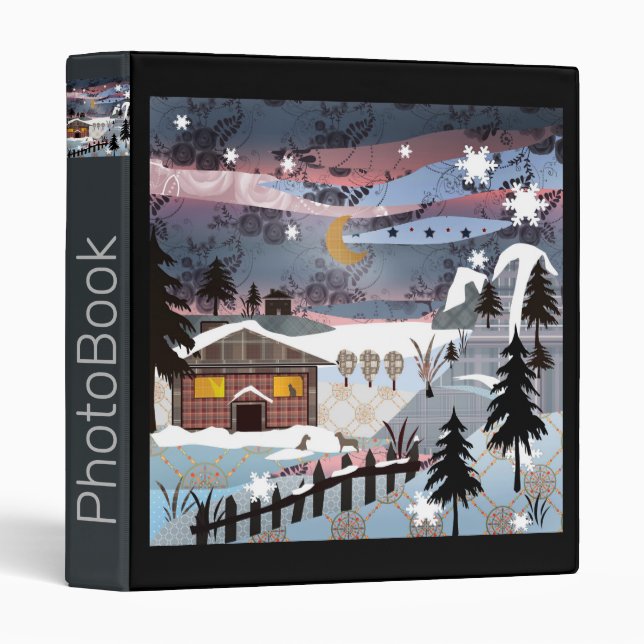 Village, applique, patchwork binder (Front/Spine)