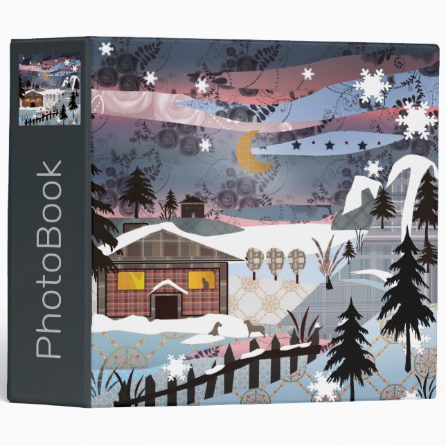 Village, applique, patchwork binder (Front/Spine)