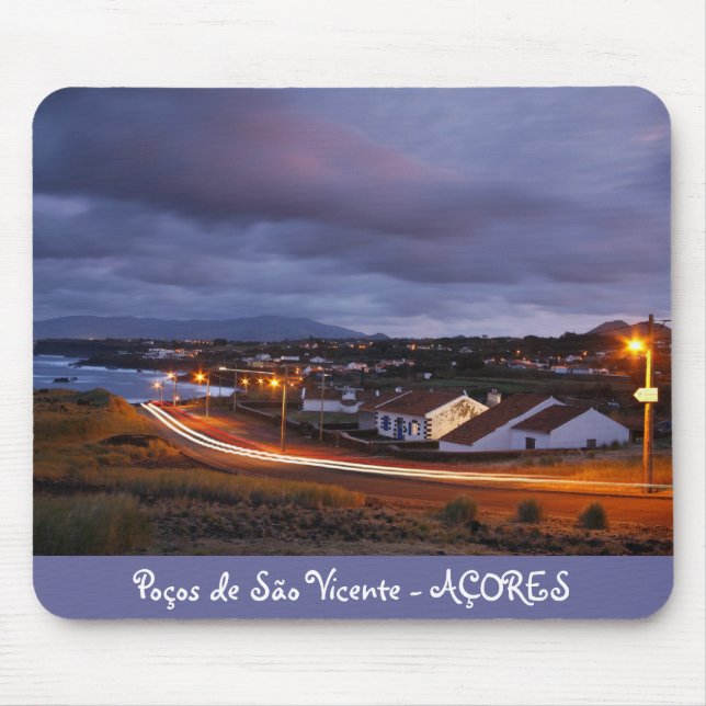 Village at dusk in Azores Mouse Pad (Front)