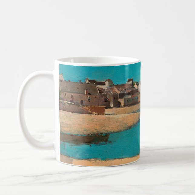 Village by the Sea in Brittany by Odilon Redon Coffee Mug (Left)