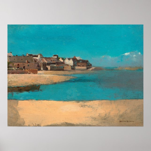 Village by the Sea in Brittany by Odilon Redon Poster (Front)