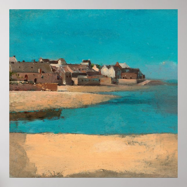 Village by the Sea in Brittany by Odilon Redon Poster (Front)