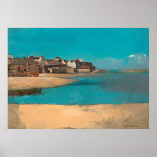 Village by the Sea in Brittany by Odilon Redon Poster