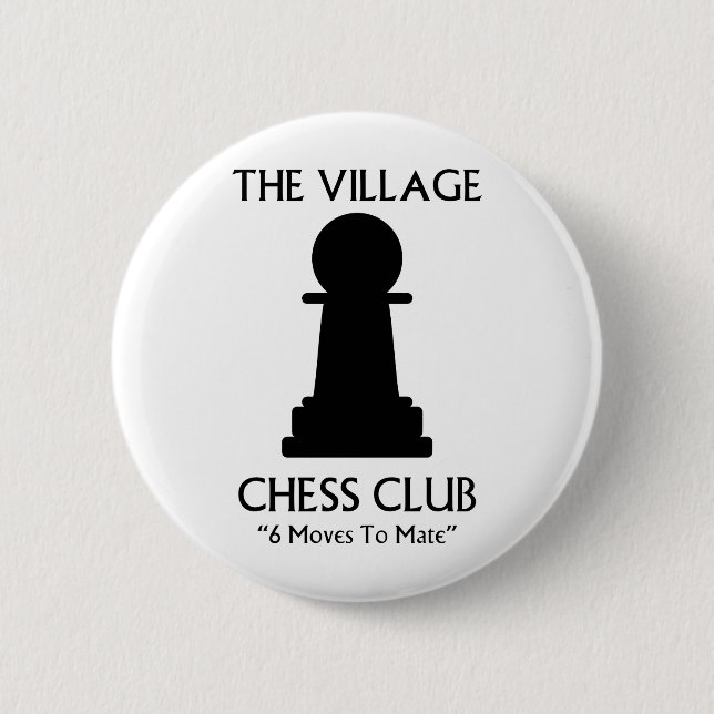Village Chess Club 2 Inch Round Button (Front)