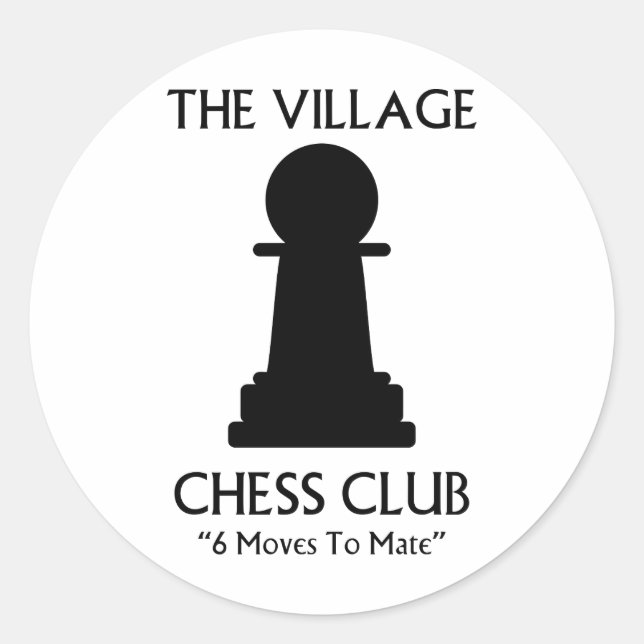 Village Chess Club Classic Round Sticker (Front)