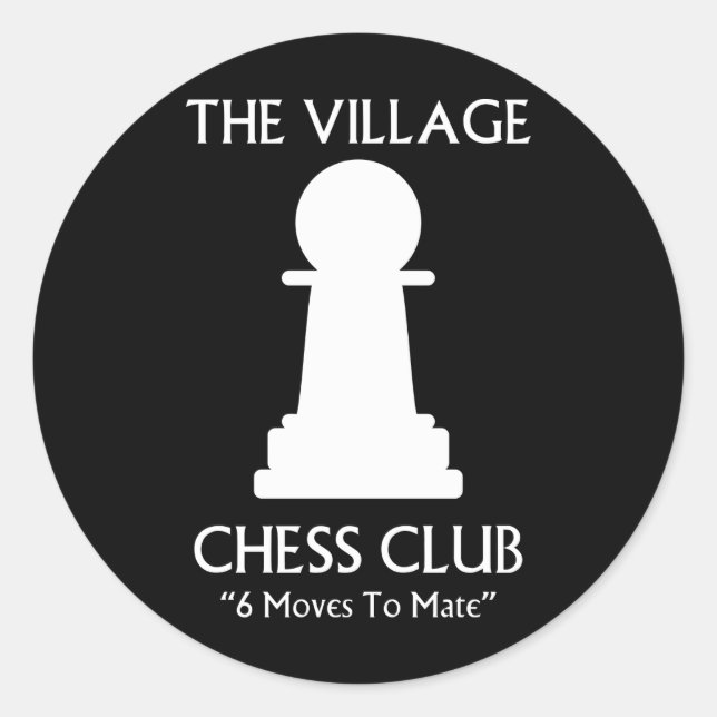 Village Chess Club Classic Round Sticker (Front)