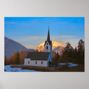 Village church in the mountains poster