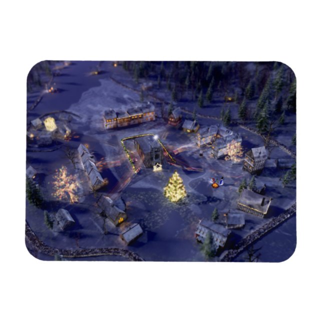 Village de montagne Magnet flexible Noël (Horizontal)