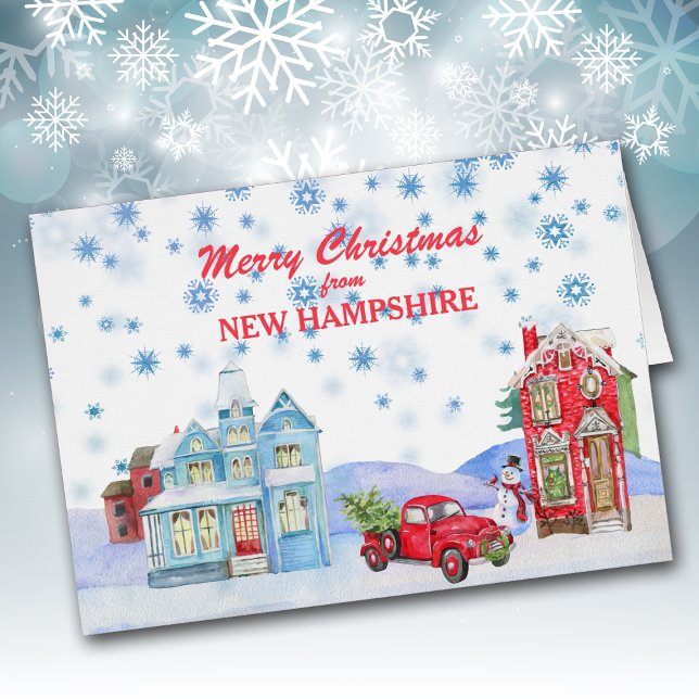 Village de neige du New Hampshire Carte de Noël (Créateur téléchargé)