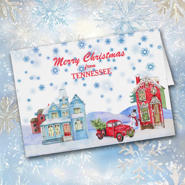 Village de neige du Tennessee Carte de Noël (Créateur téléchargé)