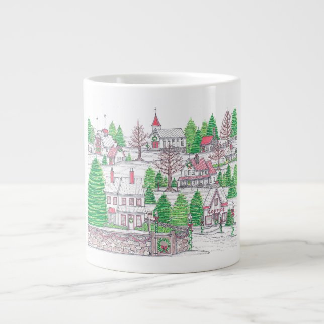 Village de Noël Jumbo Café Mug (Devant)