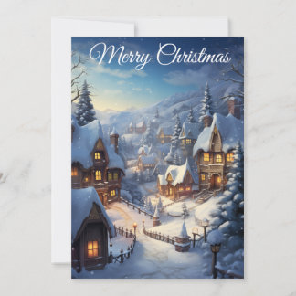 Village de sérénité enneigé II : Carte de Noël
