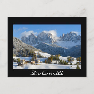 Village des Dolomites en hiver carte postale en te