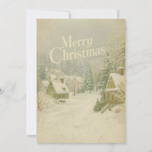Village d'hiver cosy Carte de Noël - 5x7