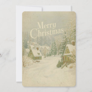 Village d'hiver cosy Carte de Noël - 5x7