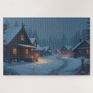 Village d'hiver nordique Puzzle