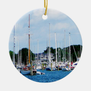 Village Dock at Wickford, RI Ceramic Ornament