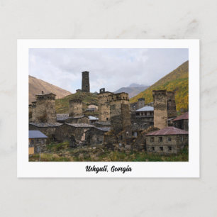 Village d'Ushguli à Svaneti, Géorgie carte postale