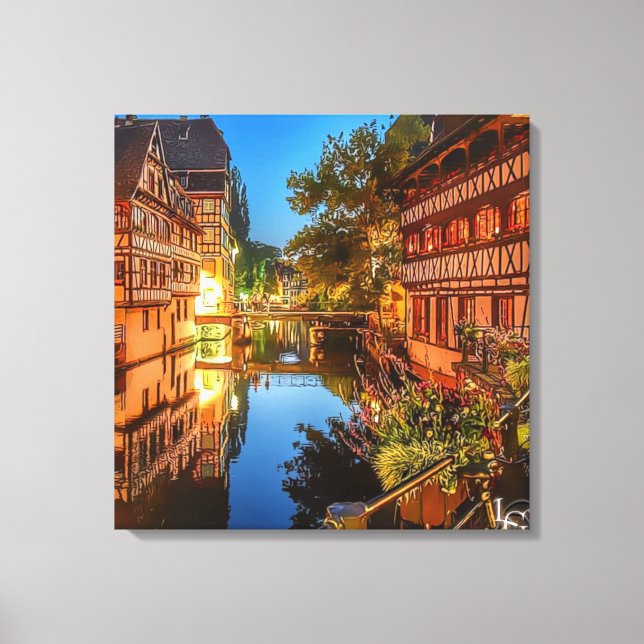 Village Evening Canvas Print (Front)