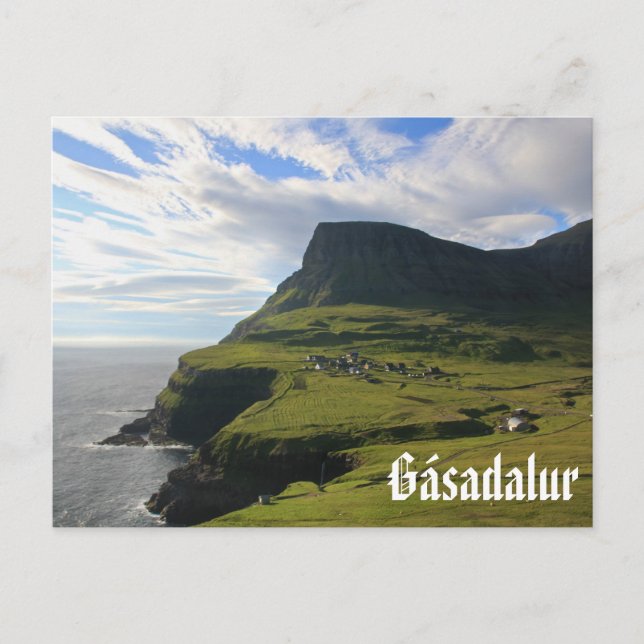 Village féroïen de Gásadalur : Carte postale (Devant)