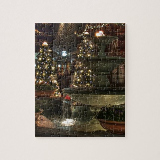 Village Fountain Jigsaw Puzzle (Vertical)