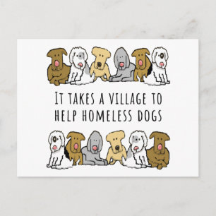 Village Help Homeless Dog Rescue Postcard