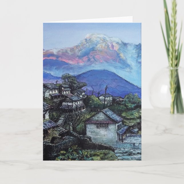 Village in Himalaya, Nepal- Greeting Card (Front)