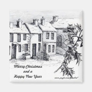 Village in Snow  Magnet