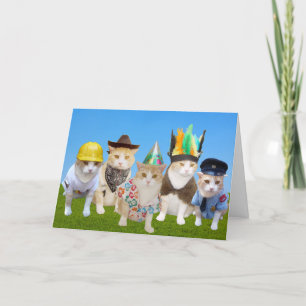 Village Kitties Funny Carte d'anniversaire