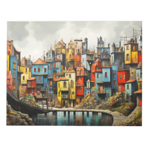 Village Landscape Concept Abstract Colorful Art Notepad