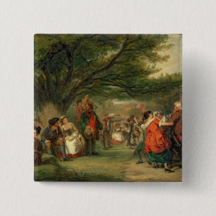 Village Merrymaking 2 Inch Square Button