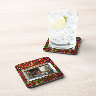 Village Nativity Under Canopy Multi-coloured Stars Coaster