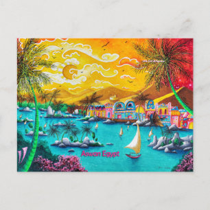 Village nubien Assouan Égypte Carte postale Art Po