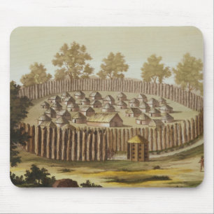 Village of an Indigenous Tribe in Florida, engrave Mouse Pad