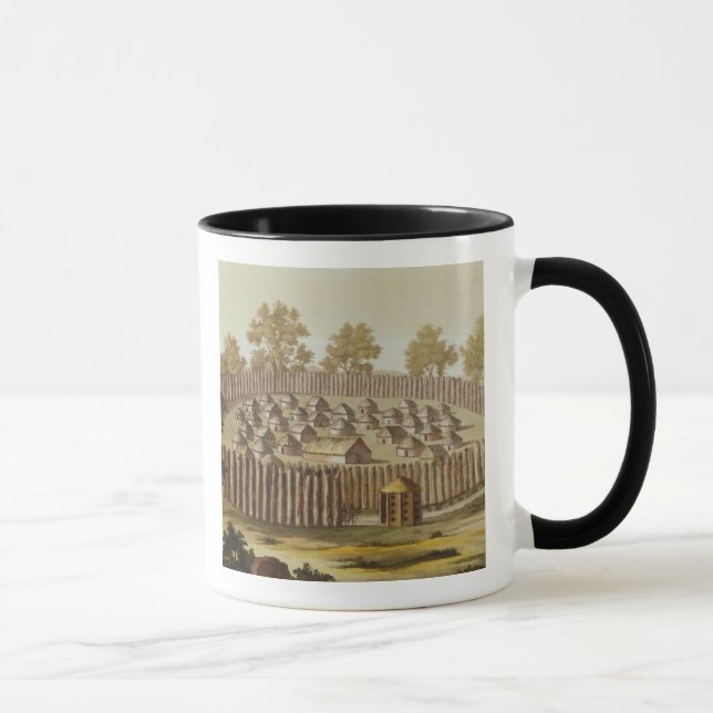 Village of an Indigenous Tribe in Florida, engrave Mug (Right)