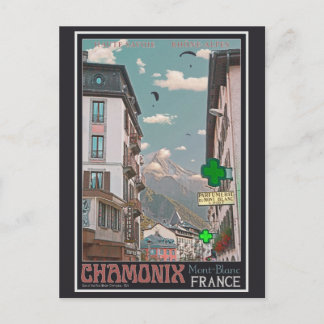 Village of Chamonix (black) Postcard