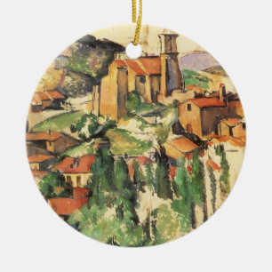 Village of Gardanne by Paul Cezanne, Vintage Art Ceramic Ornament