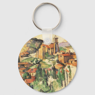 Village of Gardanne by Paul Cezanne, Vintage Art Keychain