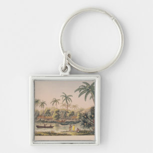 Village of Matavae, Tahiti Keychain