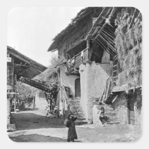 Village of Valais, early 20th century Square Sticker