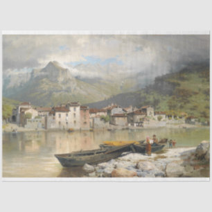 Village on Lake Como Decoupage Paper