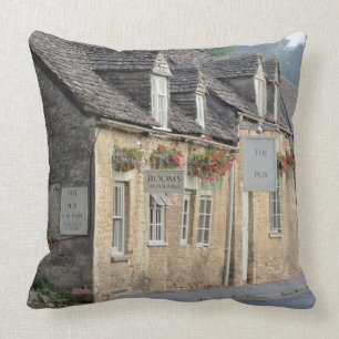 Village pub in the Cotswolds Throw Pillow