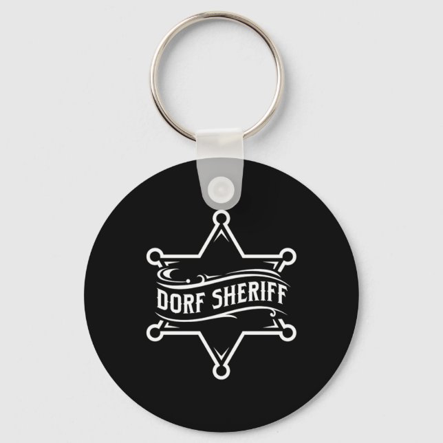 Village Sheriff Police Policeman Police badges gif Keychain (Front)