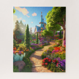 Village spring illustration jigsaw puzzle