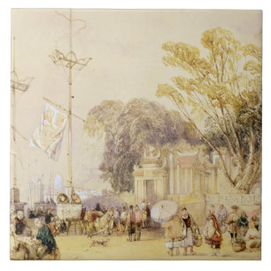 Village Square in the Bay of Hong Kong, plate 5 fr Tile