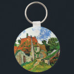 Village Street by Vincent van Gogh Keychain<br><div class="desc">Village Street by Vincent van Gogh is a vintage fine art post impressionism architectural painting featuring a row of cottages on a country lane in the town of Auvers, France. About the artist: Vincent Willem van Gogh was a Post Impressionist painter whose work was most notable for its rough beauty,...</div>