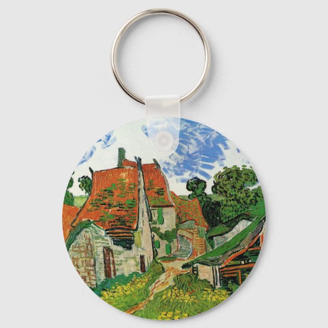 Village Street by Vincent van Gogh Keychain (Front)
