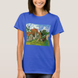 Village Street by Vincent van Gogh T-Shirt<br><div class="desc">Village Street by Vincent van Gogh is a vintage fine art post impressionism architectural painting featuring a row of cottages on a country lane in the town of Auvers, France. About the artist: Vincent Willem van Gogh was a Post Impressionist painter whose work was most notable for its rough beauty,...</div>