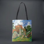 Village Street by Vincent van Gogh Tote Bag<br><div class="desc">Village Street by Vincent van Gogh is a vintage fine art post impressionism architectural painting featuring a row of cottages on a country lane in the town of Auvers, France. About the artist: Vincent Willem van Gogh was a Post Impressionist painter whose work was most notable for its rough beauty,...</div>
